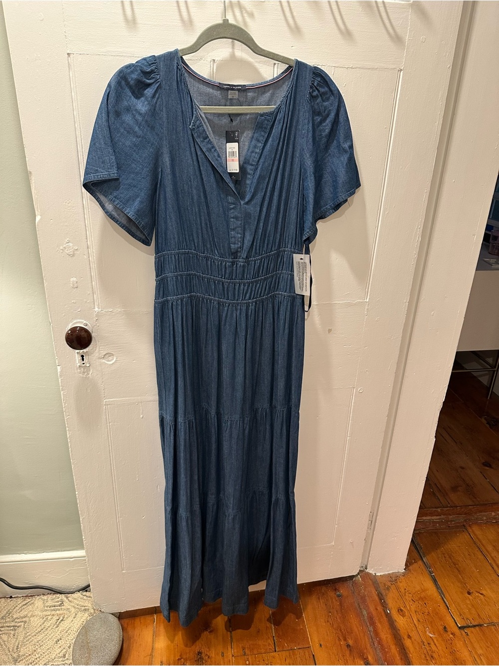 Tommy Hilfiger Denim Maxi Dress in Indigo Blue
